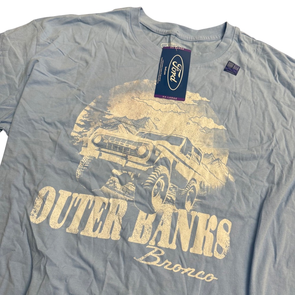 Ford Outer Banks Bronco Graphic Tee Blue XXL 16478 Mens New With Tags‎
